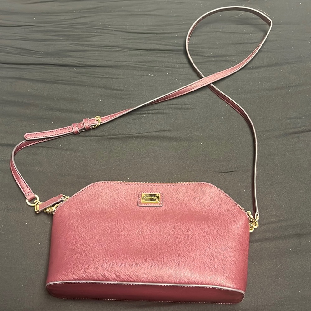 Maroon Calvin Klein crossbody bag